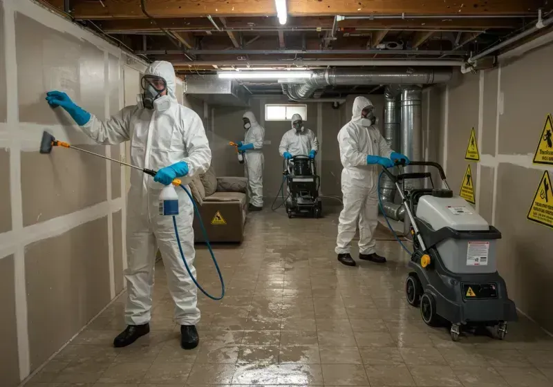 Basement Moisture Removal and Structural Drying process in Ellsworth, ME